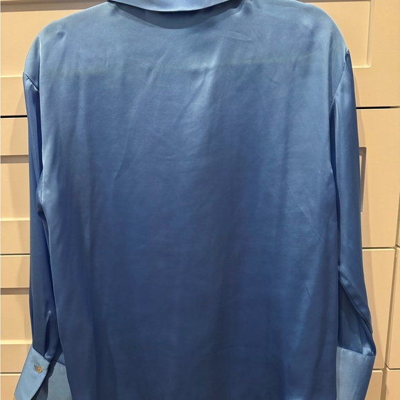 Zara Women's Blue Button Down Shirt - Picture 6 of 7